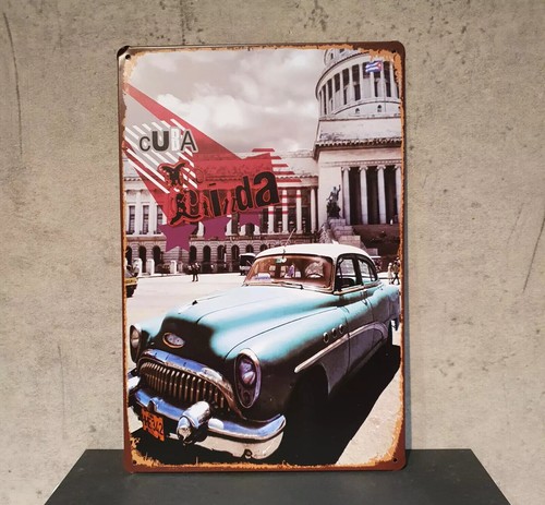 Plaque metal cuba - metal, libre