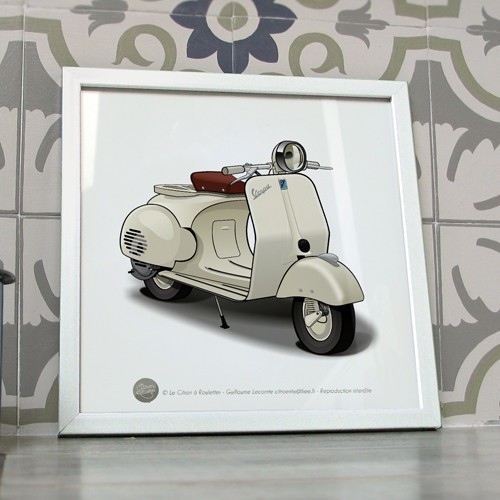 Poster vespa beige - vespa,
