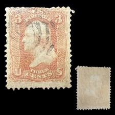 US SCOTT # 94 a ? END ROLLER SPLIT GRILL F VARIETY ? 3 Cent 1867-68 Washington