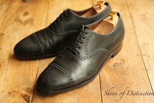 John Lobb Black Leather Oxford Brogue Shoes UK 10.5 EE US 11.5 EU 44.5