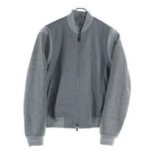 DIOR CD Icon Embossed Logo Wool Switch Zip-up Leather Blouson Teddy Jacket Used