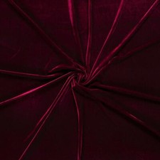 De Luxe Extensible Brillant Velours Tissu Matière - Foncé Bordeaux