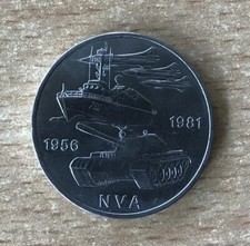 DDR 10 MARK NVA 1981 NAVIRE PANZER MÉDAILLE COMMÉMORATIVE