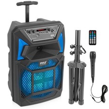 Pyle PPHP82SM.5 8" Portable Pa Speaker With Led Lights (Open Box)