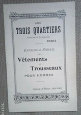 catalogue mode homme magasin Aux Trois Quartiers 1901 hiver habillement