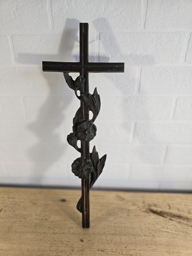 Crucifix funeraire bronze h - funeraire, en