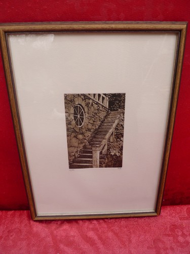 Beau ancien tableau escalier - beau,,