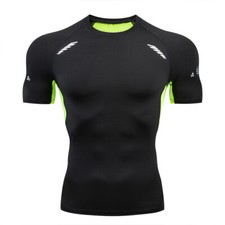 Men's Short Sleeve Compression Shirts Workout Quick Dry Baselayer T-Shirt Tops