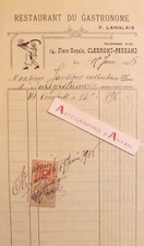 ● F. Langlais Restaurant du Gastronome Clermont Ferrand invoice 1916 Jansions