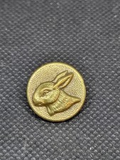 Ancien bouton vénerie tête de lapin équipage chasse à courre tenue veste gilet
