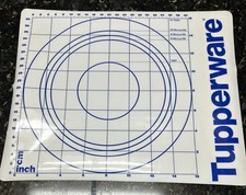 Vintage Tupperware Pastry Roll Up Mat Pie Tart Pizza Blue & White *READ*