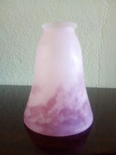 TULIPE VERRE marmoréen CLOCHE blanc mauve pastel-Mauve - non signé