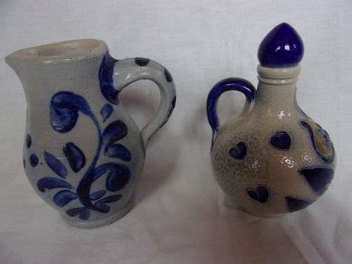 Pot pichet grès - grès, bleu,