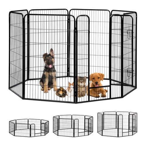 Enclos pour chiot acier - , noir