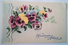Antique card, Happy New Year, thoughts, cute 1941