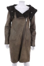 Cop.copine Faux Shearling Manteau Capuche 36 = D 34 Taupe Marron