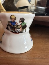 Coquetier porcelaine décor Germaine Bouret Années 50