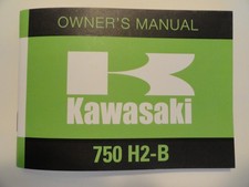 1974 Kawasaki 750 H2B Rider's Handbook Owner's Manual H2 B Riders Owners Shop