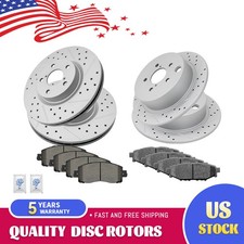Front Rear Drilled Brake Rotors & Ceramics Pads for 2017 - 2023 Subaru Impreza