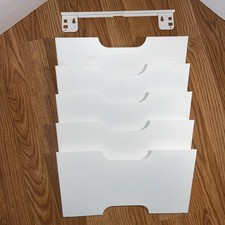 Ikea White Metal Wall Mount Magazine Rack or File Holder Office Organization