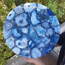 Table En Agate Bleue De 15" /
