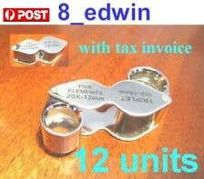 12 Units of 10x AND 20x Jeweler Loupe Dual lenses Included GST ! Local Shipping 