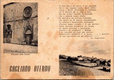 Vintage Gagliano Aterno Italy Postcard Posted 1954 RARE Church & Panorama