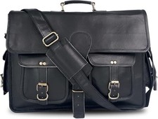 Sacoche/sacoche/sac à messager en cuir haut pour ordinateur portable marron 1...