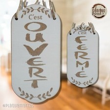 Ouvert / Fermé Panneau de Boutique Bois Shabby Suspendu Plaque de Porte Magasin