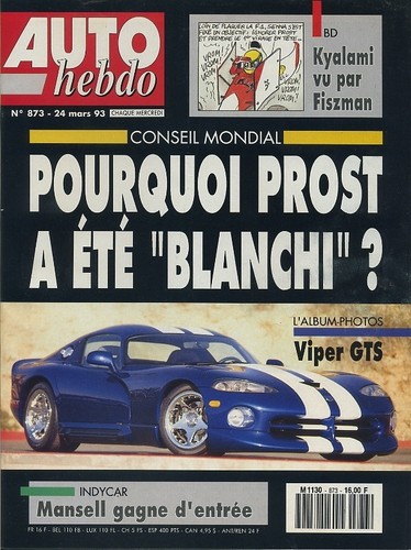 Auto hebdo 873 03 - hebdo, 24/03/1993