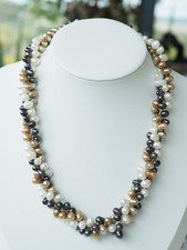 COLLIER VINTAGE 3 RANG PERLE