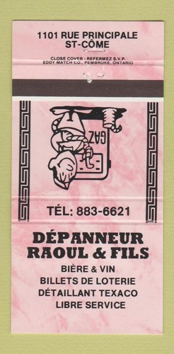 Matchbook cover depanneur - matchbook,
