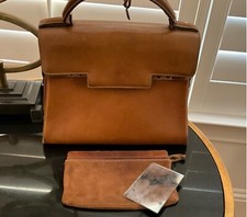 Vintage Delvaux Leather Handbag with Original Mirror/Zip Insert