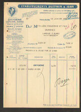 TOULOUSE (31) OXYGEN ACETYLENE NITROGEN CALCIUM CARBIDE ""DUFFOUR & IGON"" 1932