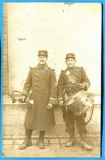Old postcard photo: clairon and drum of the 131st Infantry Regiment / 1910