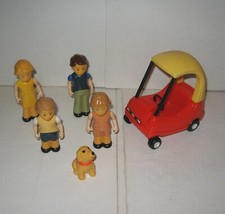LITTLE TIKES DOLLHOUSE FAMILY + MINI COZY COUPE,TBE,VGC RUBBERMAID VINTAGE 1990s