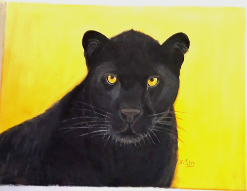 Tableau panthere noire - panthere,