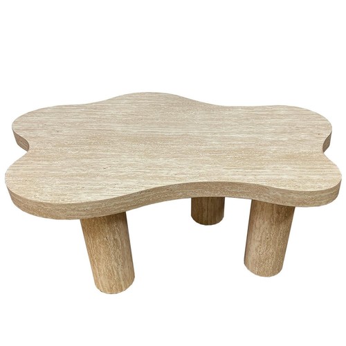 Table basse effet - basse, travertin