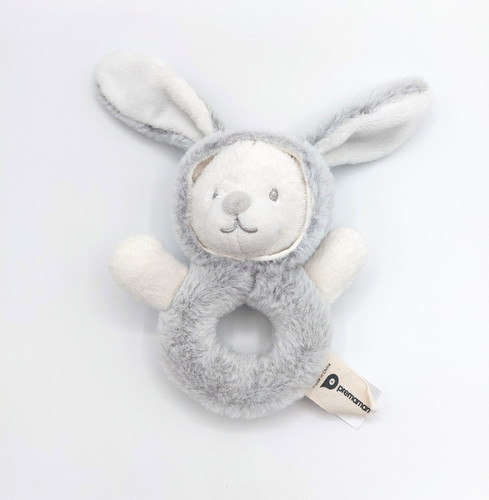 Doudou hochet ours blanc