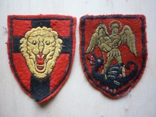 Lot anciens écussons insigne tissu belge Piron lion St Georges terrassant dragon