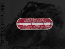 PLAQUETTE DATA PLATE