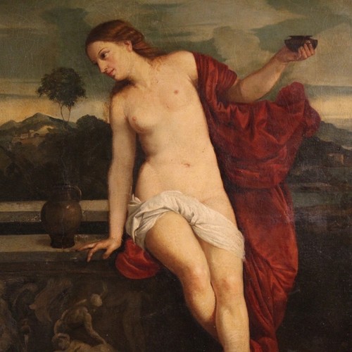 Antique peinture italien - peinture, huile