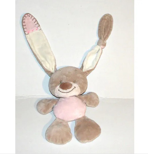 Doudou semi plat lapin beige