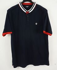 Armand Thiery Pique Cotton Tipped Polo Shirt Men's US XL JP 3XL Navy Blue w Logo