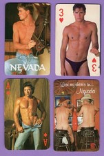 4 Single Swap Playing Cards SEXY BOYS CHIPPENDALES NEVADA ADS GAY INT HOT BODS