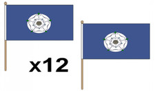 Pack Of 12 Yorkshire Old Hand Flags 9 x 6" - British County - Conference Display