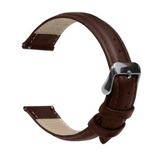 Bracelet de montre universel 20mm, Couleur Marron Foncé, Cuir Flexible