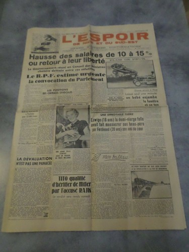 Journal ancien espoir - l, de
