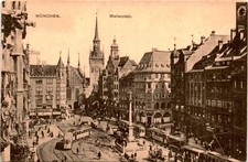 MÜNCHEN, Marienplatz, Perzel, PINNER, HADLY. Postcard