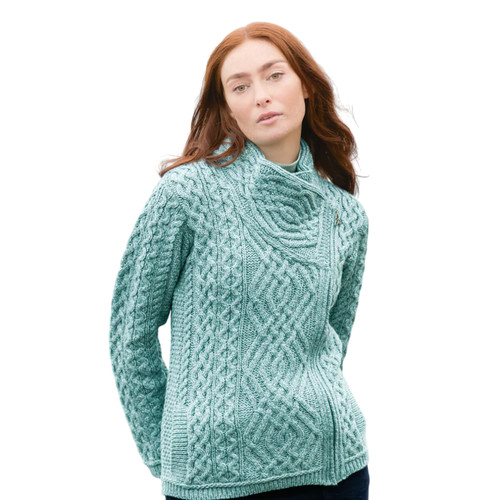 Women aran cable knit - knit, side